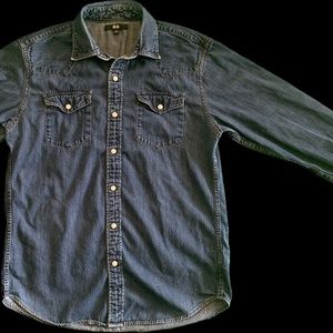 Uniqlo Denim Western Shirt - Pearl Snap Medium